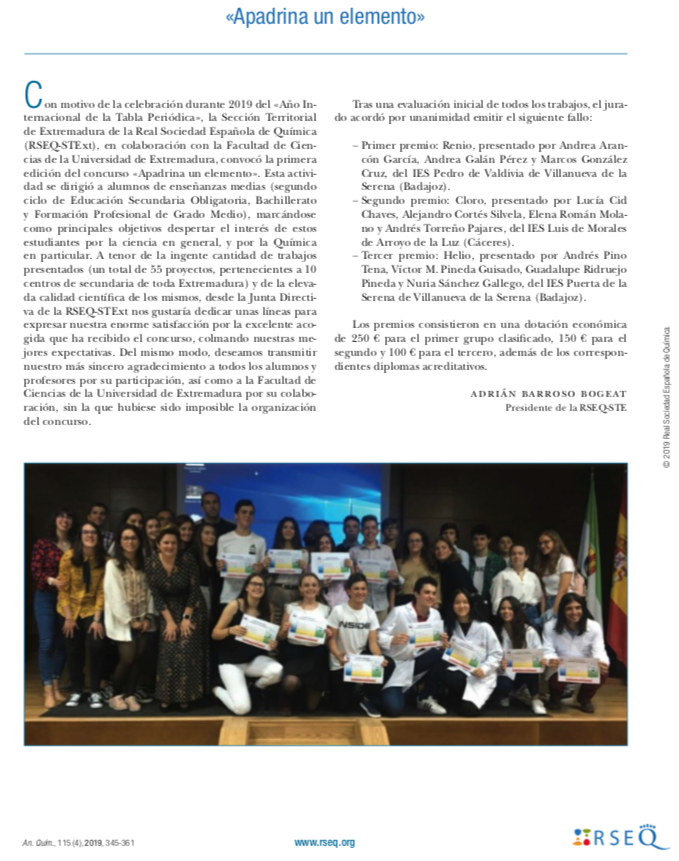 anales de química premio IES Luis de Morales