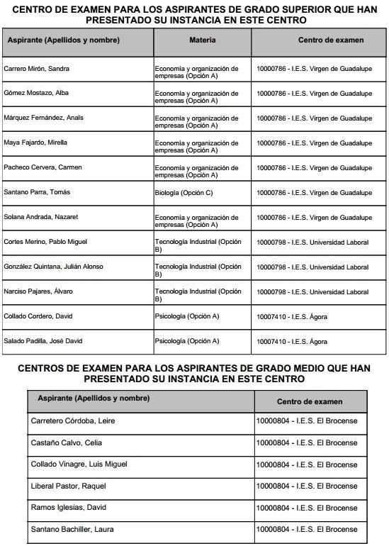 Centro examen 2014